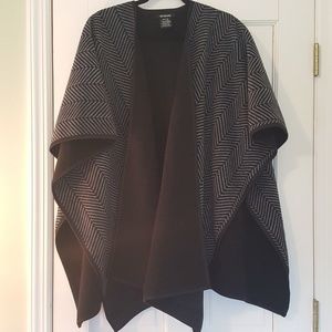 Reversible Fleece Poncho Wrap